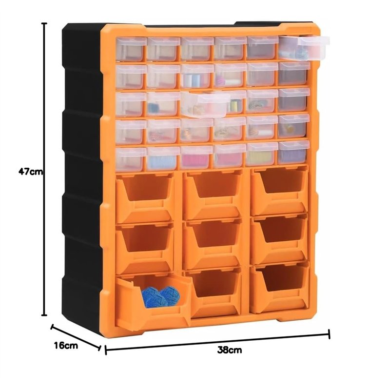Image secondaire de vidaXL - Multi-Schubladen-Organizer mit 39 Schubladen 38x16x47 cm