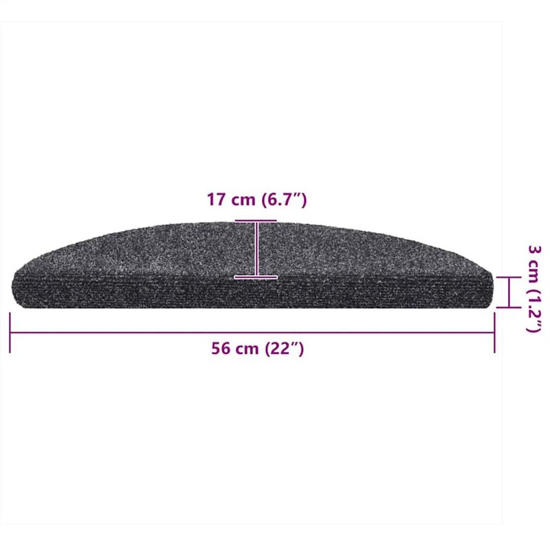 Image secondaire de Tapis autoadhésifs de marches 10 pcs Gris foncé 56x17x3 cm