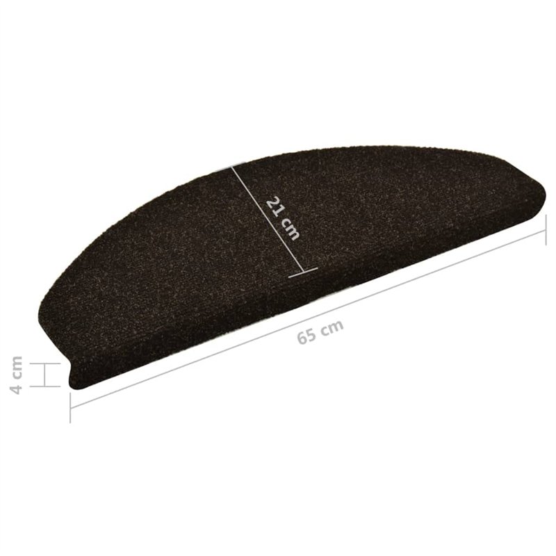 Image secondaire de Tapis autoadhésifs de marches 5 pcs Marron 65x21x4cm Aiguilleté