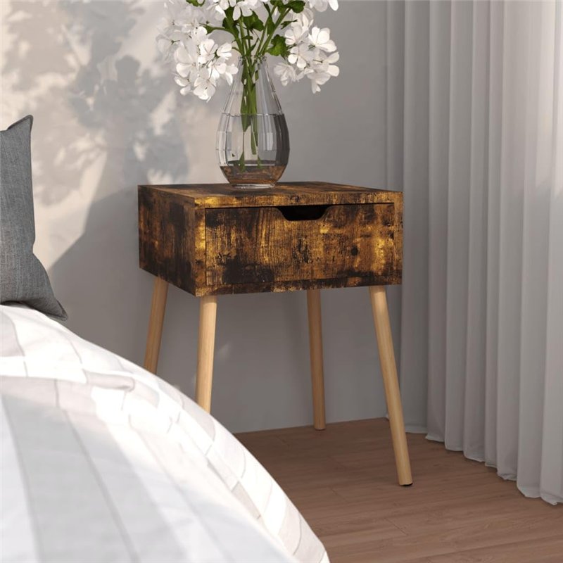 Image secondaire de vidaXl Comodino Rovere Fumo 40x40x56 cm in Truciolato