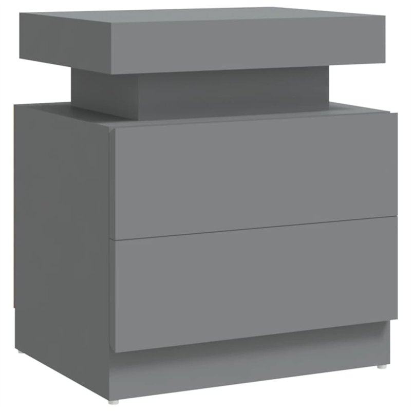 vidaXL Comodino Grigio 45x35x52 cm in Truciolato