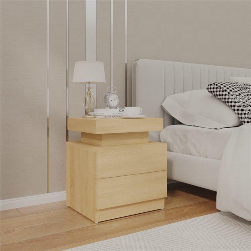 Image secondaire de vidaXL Comodino Rovere Sonoma 45x35x52 cm in Truciolato