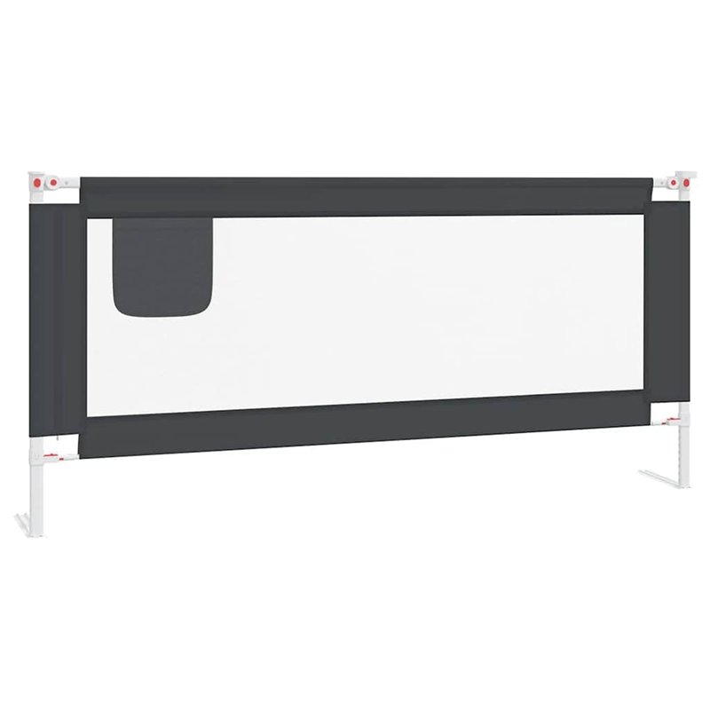 SMARTGROUPSTORE BD - BD Garde-corps de sécurité Lit enfant Gris foncé Tissu 200 x 25 cm