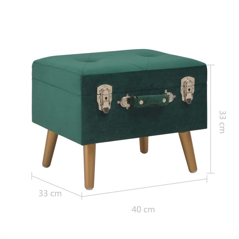 Image secondaire de Revera Tabouret avec coffre de 40 cm en velours vert