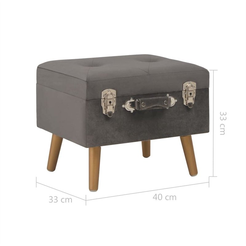 Image secondaire de Revera Tabouret avec coffre de 40 cm en velours gris