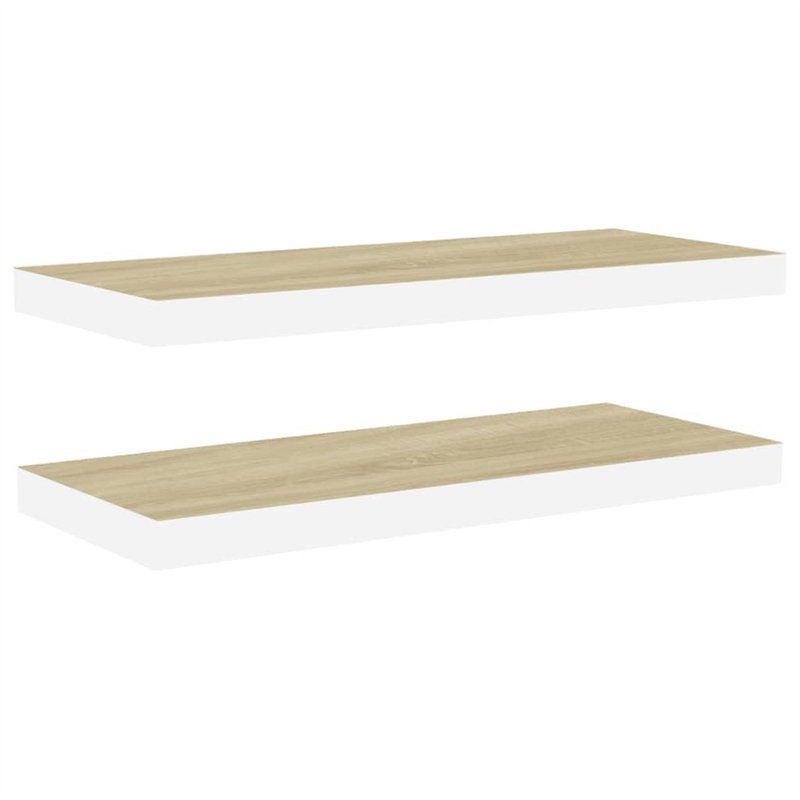 VidaXL Étagères flottantes 2 pcs Chêne et blanc 60x23,5x3,8 cm MDF
