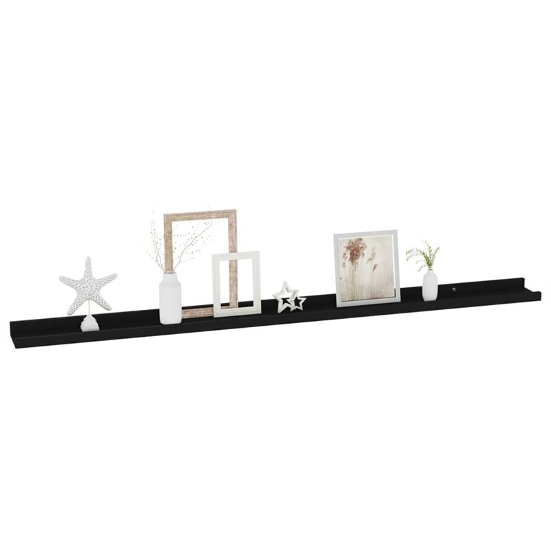 Image secondaire de VidaXL Étagères murales 2 pcs Noir 115x9x3 cm