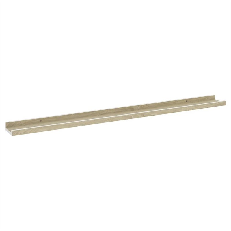 Image secondaire de VidaXL Étagères murales 4 pcs Blanc et chêne Sonoma 100x9x3 cm