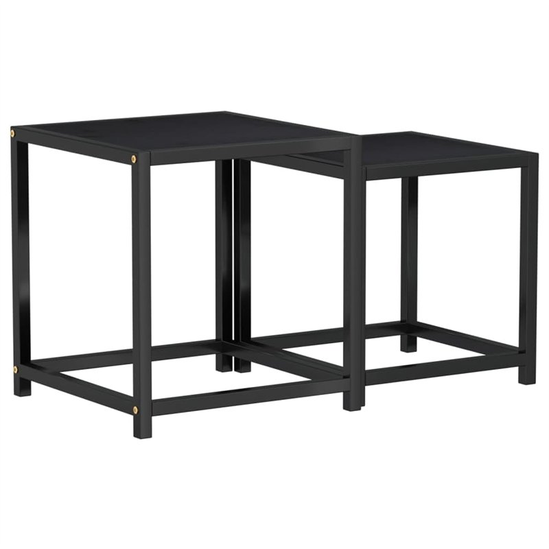 vidaXL Tables basses 2 pièces en MDF noir