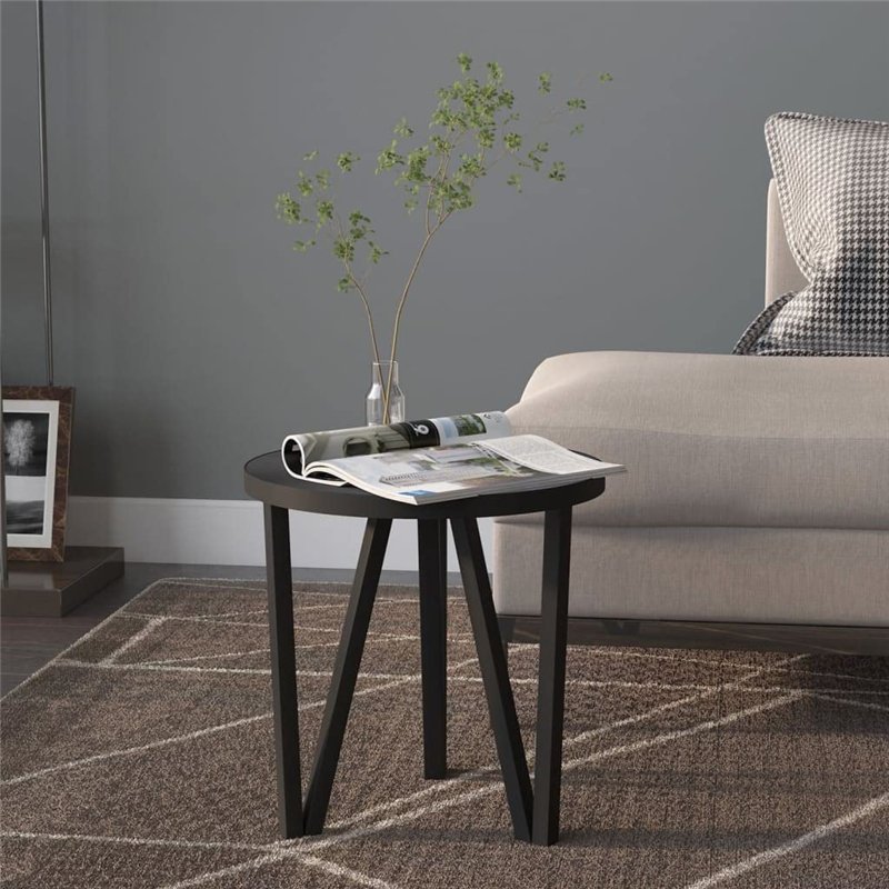 Image secondaire de Table à thé Noir Ø35 cm MDF