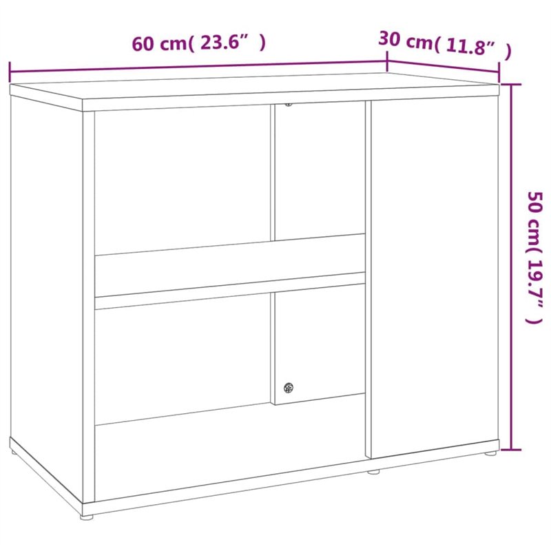 Image secondaire de Credenza Grigio Cemento 60x30x50 cm in Truciolato