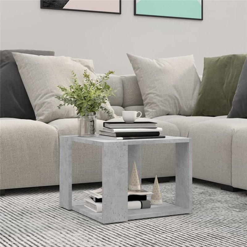 Image secondaire de VidaXL Table basse Gris béton 40x40x30 cm Aggloméré
