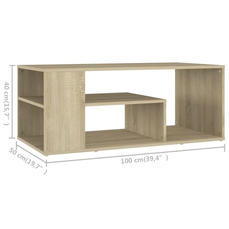 Image secondaire de vidaXL - Couchtisch Sonoma-Eiche 100x50x40 cm Spanplatte