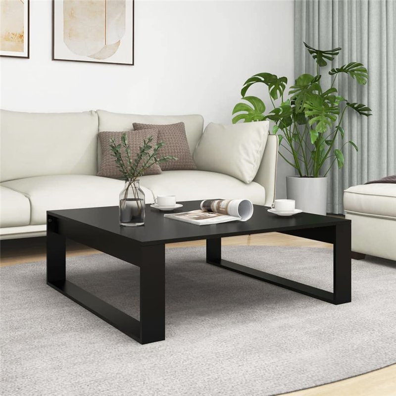 Image secondaire de Table basse Noir 100x100x35 cm Bois d'ingénierie