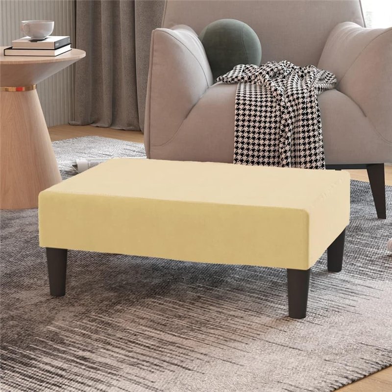Image secondaire de vidaXL - Polsterhocker - Fußhocker Creme 78x56x32 cm Samt
