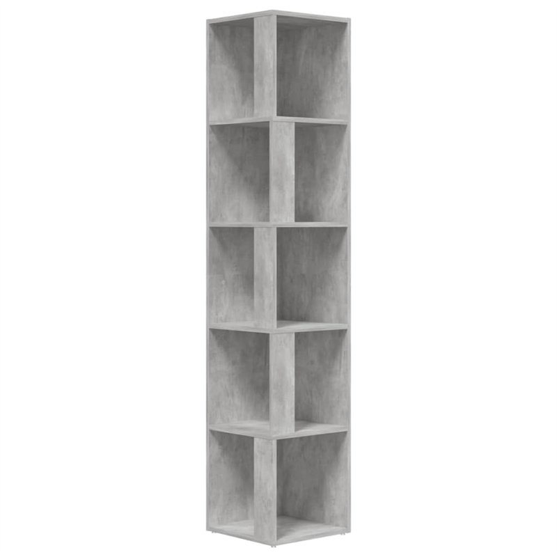 Armadio Angolare Grigio Cemento 33x33x164,5 cm in Truciolato