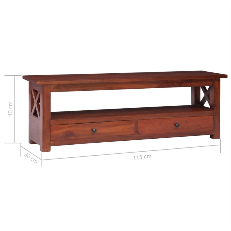 Image secondaire de Meuble TV Marron 115x30x40 cm Bois d acajou massif