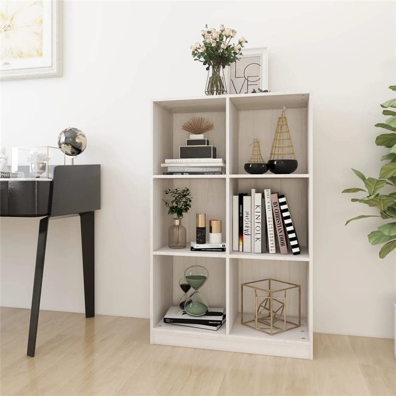 Image secondaire de Libreria Bianca 70x33x110 cm in Legno Massello di Pino