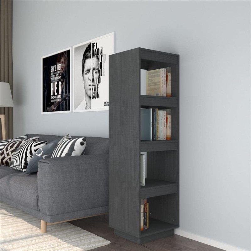 Image secondaire de Libreria/Divisorio Grigio 40x35x135 cm in Massello di Pino