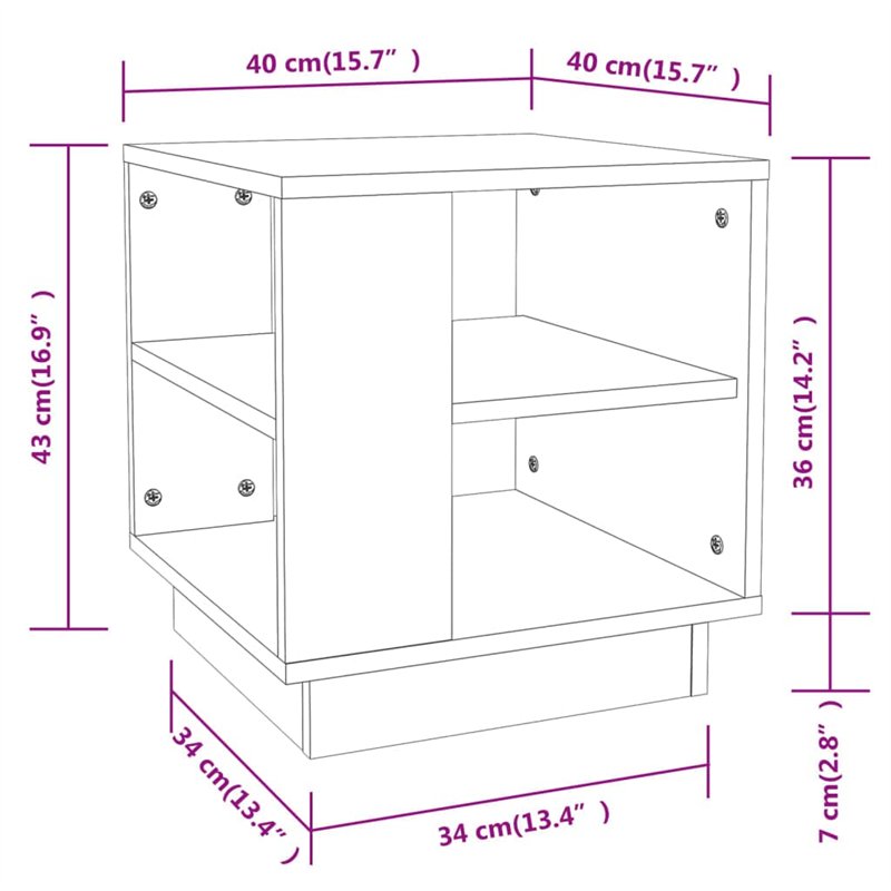 Image secondaire de vidaXL Tavolino da Salotto Rovere Sonoma 40x40x43 cm Legno Multistrato