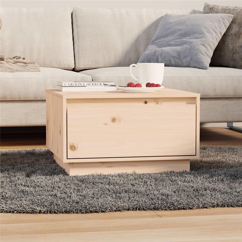 Image secondaire de Couchtisch 55x56x32 cm Massivholz Kiefer