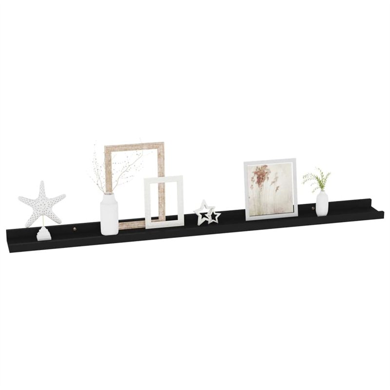 Image secondaire de VidaXL Étagères murales 4 pcs Noir 100x9x3 cm