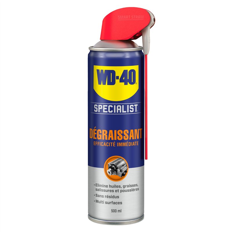 WD-40 Specialist • Dégraissant • Spray Double Position • Efficacité Immédiate • Sans résidu • Dissout graisse, huiles et saletés