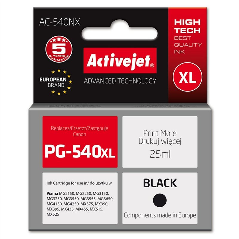 Cartouche d'Encre Compatible Activejet AC-540NX Noir