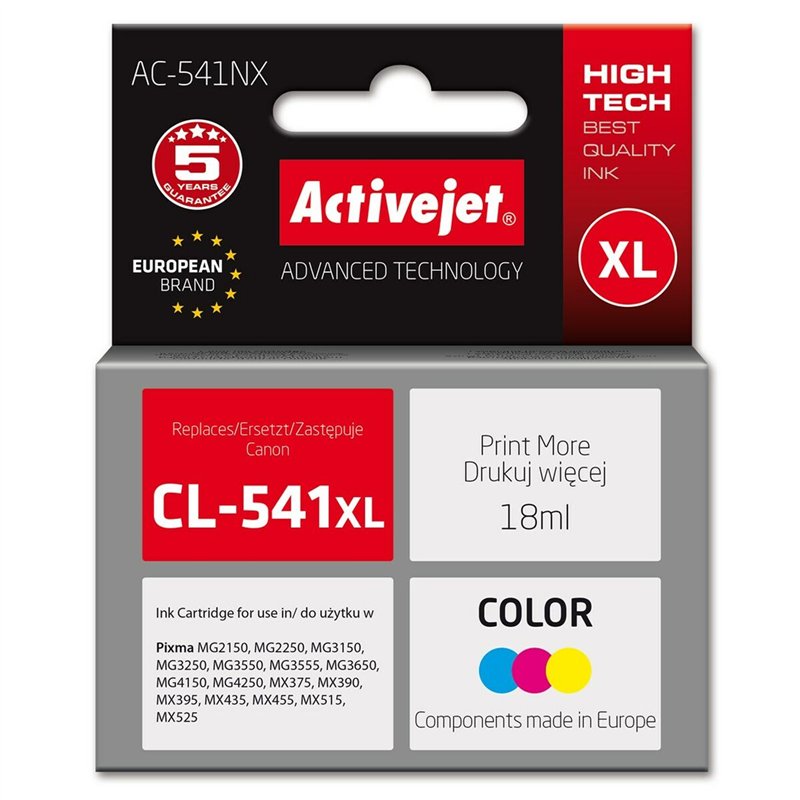 Cartouche d'Encre Compatible Activejet AC-541NX Jaune