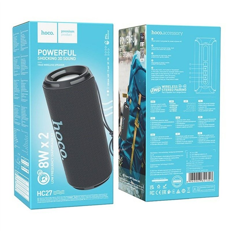 Image secondaire de Haut-parleurs bluetooth portables Hoco HC27 Gris 16 W
