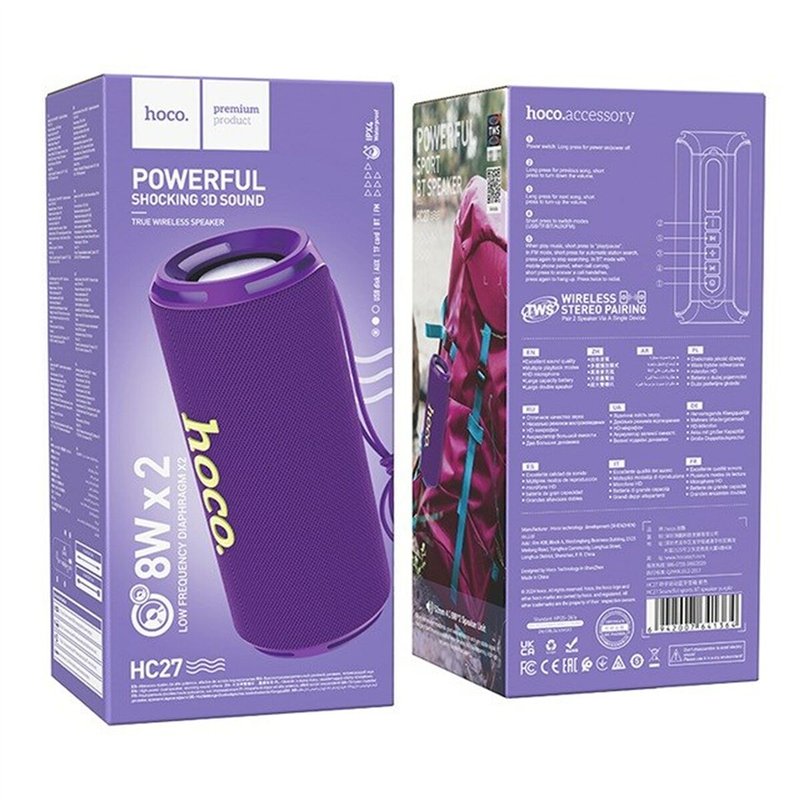 Image secondaire de Haut-parleurs bluetooth portables Hoco HC27 Pourpre 16 W