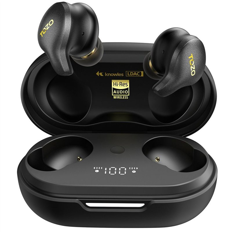 Écouteurs Sans Fil avec Étui de Charge TOZO Golden X1 Noir Or