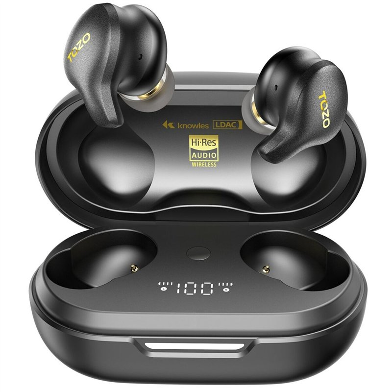 Image secondaire de Écouteurs Sans Fil avec Étui de Charge TOZO Golden X1 Noir Or