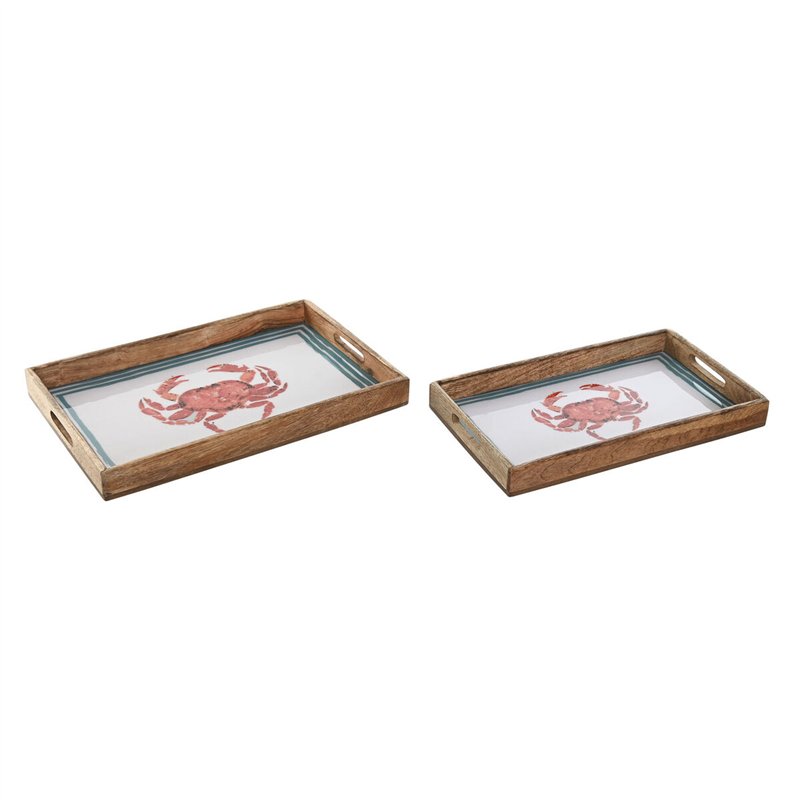 Image secondaire de Jeux de plateaux Home ESPRIT Multicouleur Bois de manguier 43,5 x 27 x 5,5 cm (2 Unités)