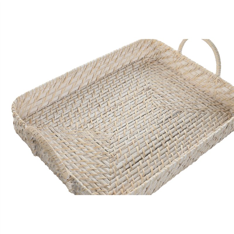 Image secondaire de Jeux de plateaux Home ESPRIT Blanc Naturel Bambou Rotin 45 x 35 x 13 cm