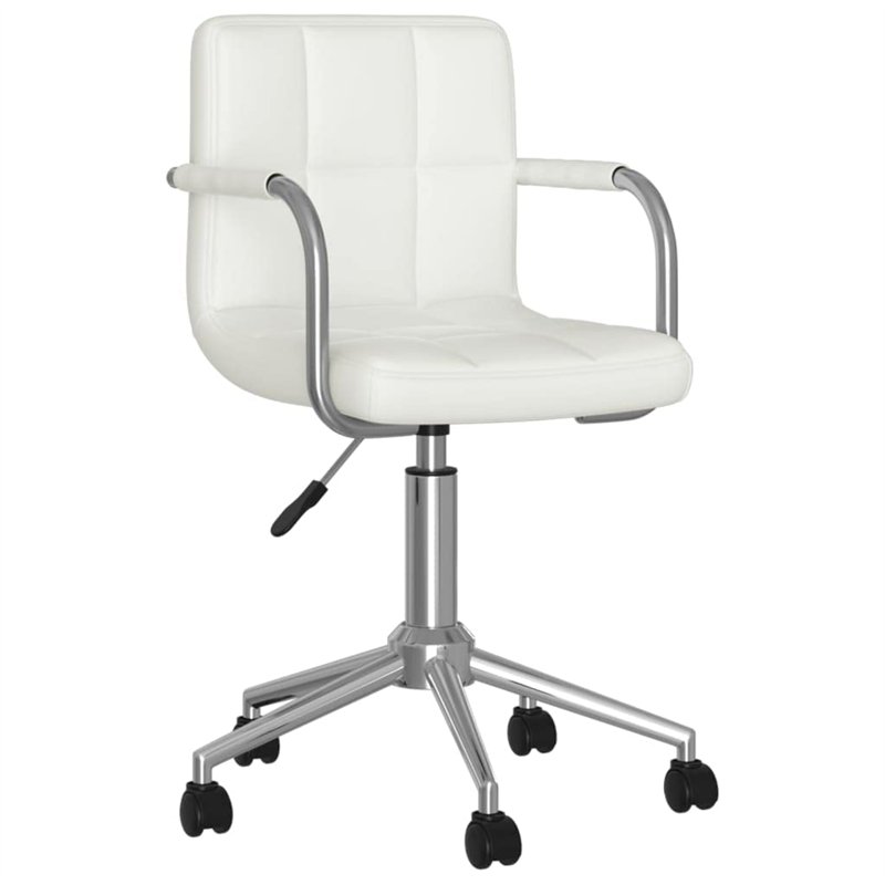 Bussandri Exclusive Chaise de bureau pivotante en cuir synthétique Blanc