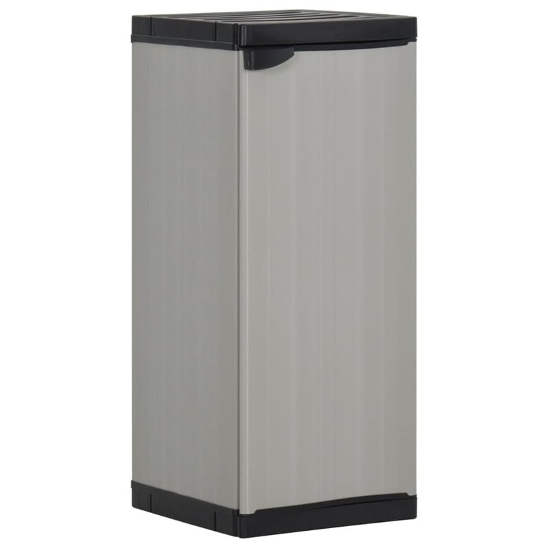vidaXL Armoire de Rangement de Jardin 1 Étagère Armoire à Outils Meuble de Stockage Fournitures Ménagères Patio Extérieur Gris/N