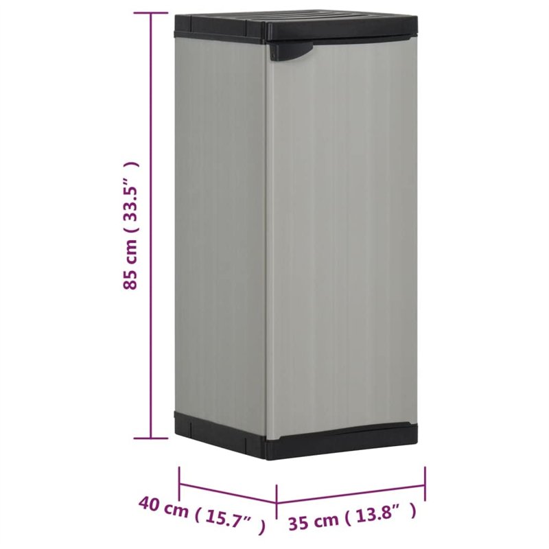 Image secondaire de vidaXL Armoire de Rangement de Jardin 1 Étagère Armoire à Outils Meuble de Stockage Fournitures Ménagères Patio Extérieur Gris/N