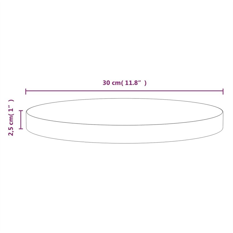 Image secondaire de Bussandri Exclusive Plateau de table en pin massif Ø 30 x 2,5 cm