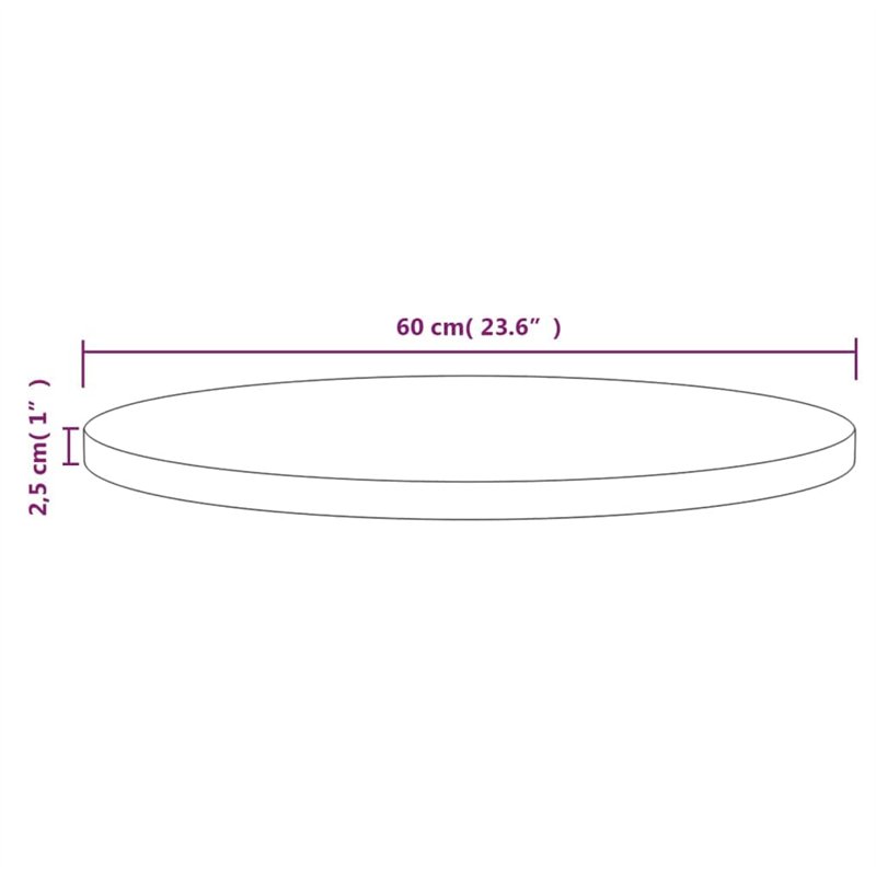 Image secondaire de Dessus de table Blanc Ø60x2,5 cm Bois de pin massif