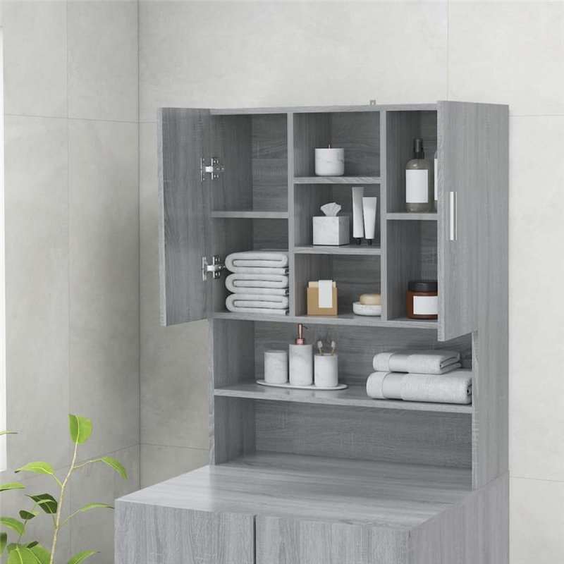 Image secondaire de Meuble pour machine à laver Sonoma gris 70,5x25,5x90 cm