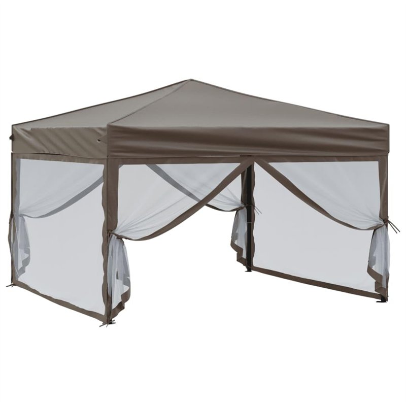 Image secondaire de Tente de réception pliable avec parois Taupe 3x3 m