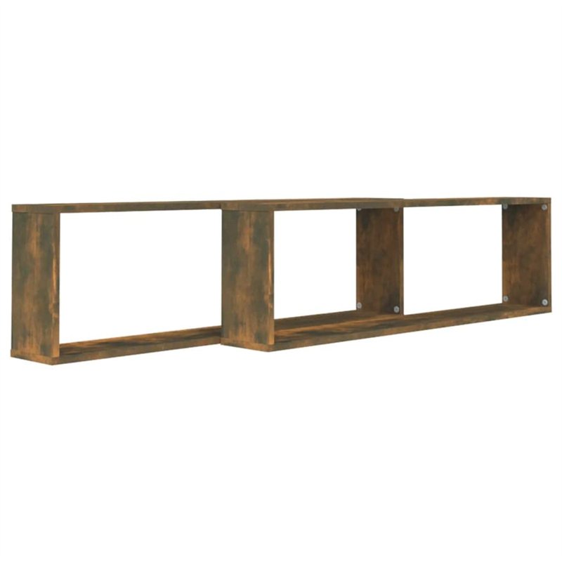 Image secondaire de Mensole Parete Cubo 2pz Rovere Fumo 100x15x30 Legno Multistrato