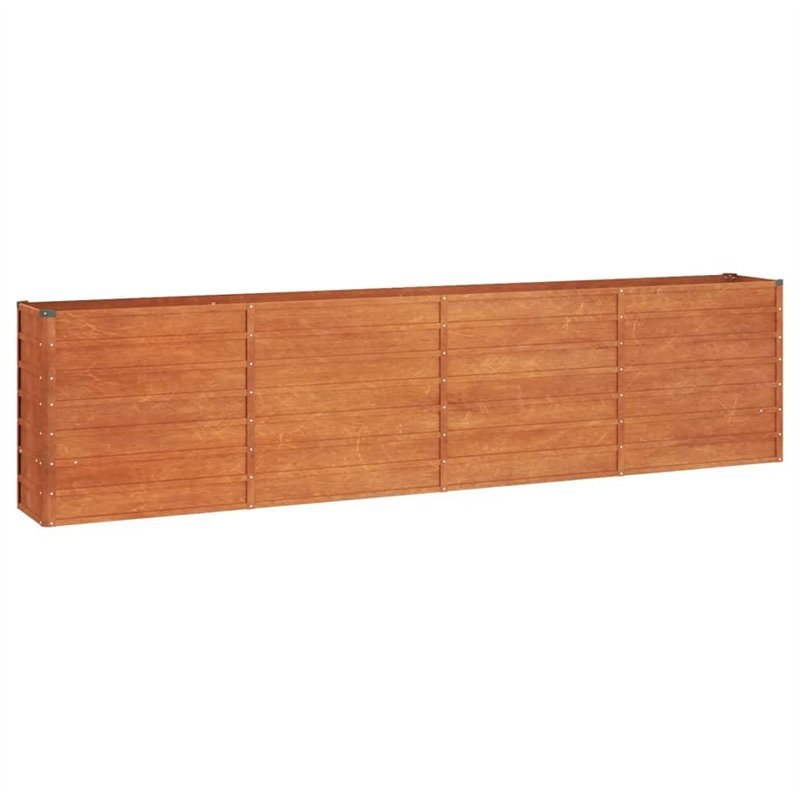Jardinière surélevée rouillée en acier Corten 320 x 40 x 77 cm