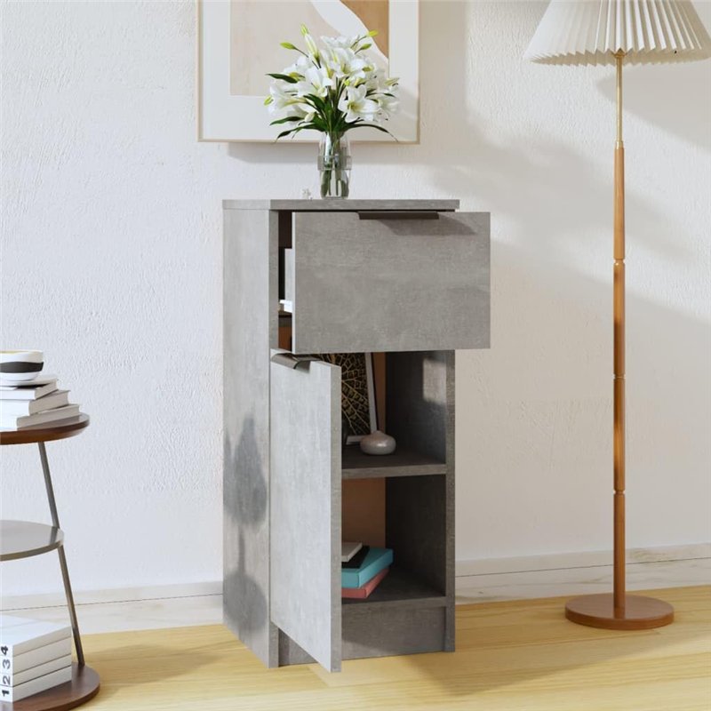 Image secondaire de Buffet Gris béton 30x30x70 cm Bois d'ingénierie
