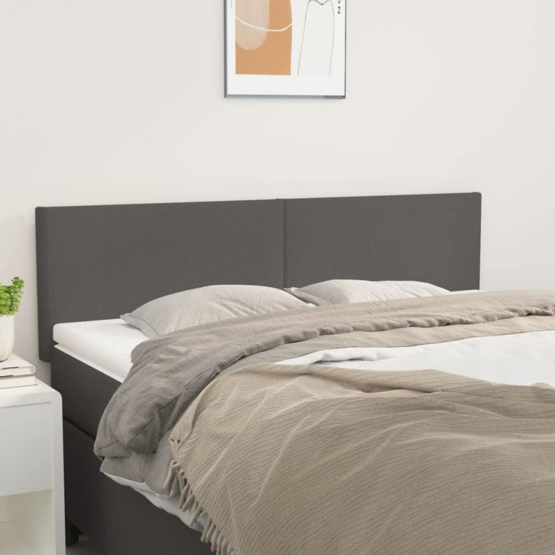vidaXL Tête de lit 2 pièces en cuir synthétique Gris 72 x 5 x 78/88 cm