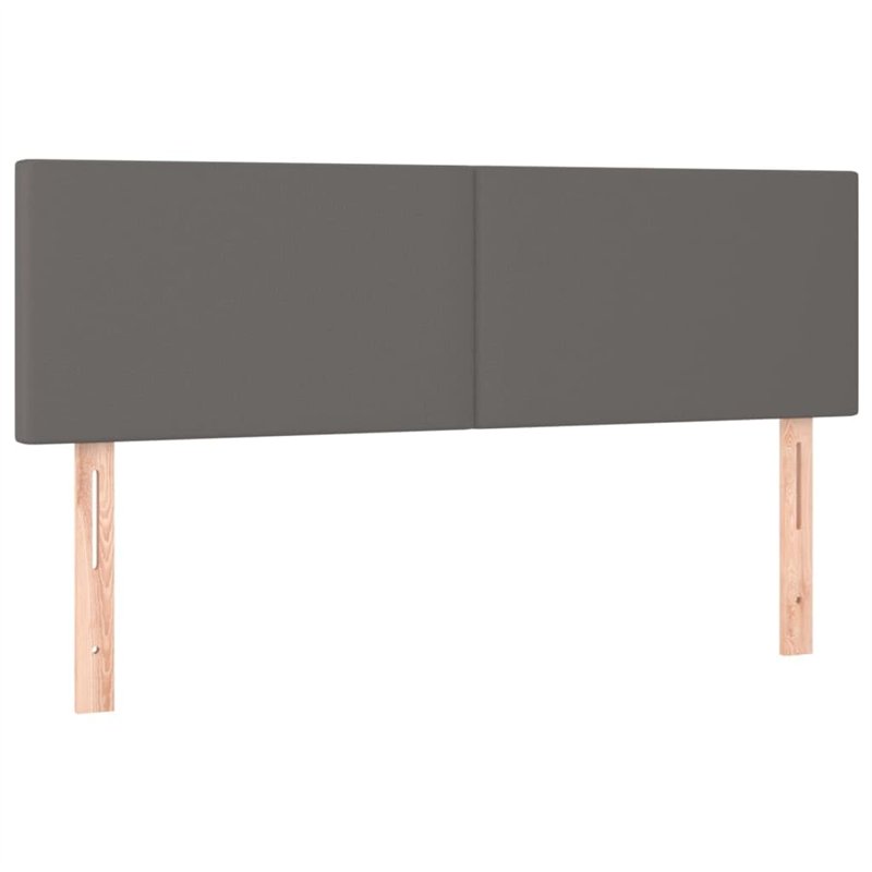 Image secondaire de vidaXL Tête de lit 2 pièces en cuir synthétique Gris 72 x 5 x 78/88 cm