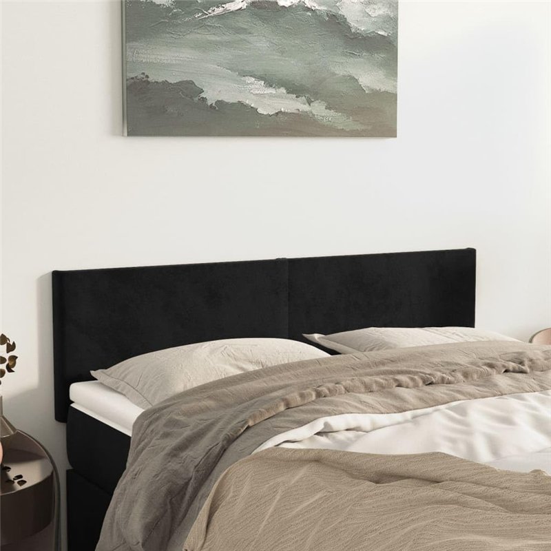 Image secondaire de Têtes de lit 2 pcs Noir 72x5x78 88 cm Velours