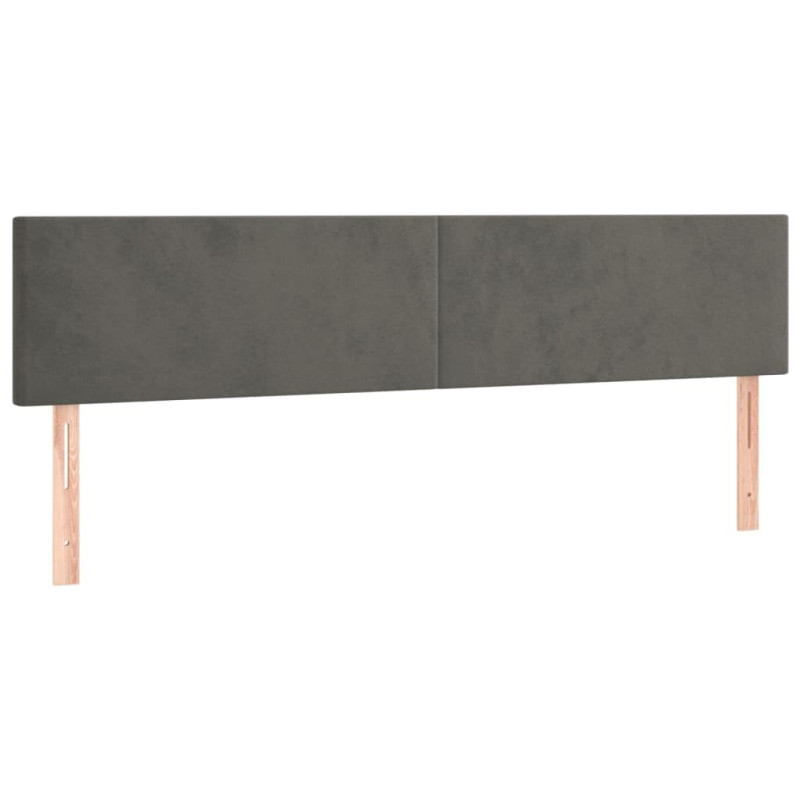 Têtes de lit 2 pcs Gris foncé 80x5x78 88 cm Velours