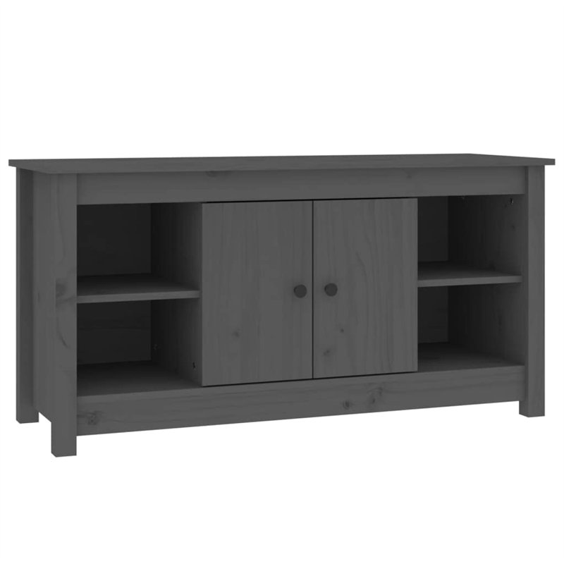 Meuble TV Gris 103x36,5x52 cm Bois de pin massif